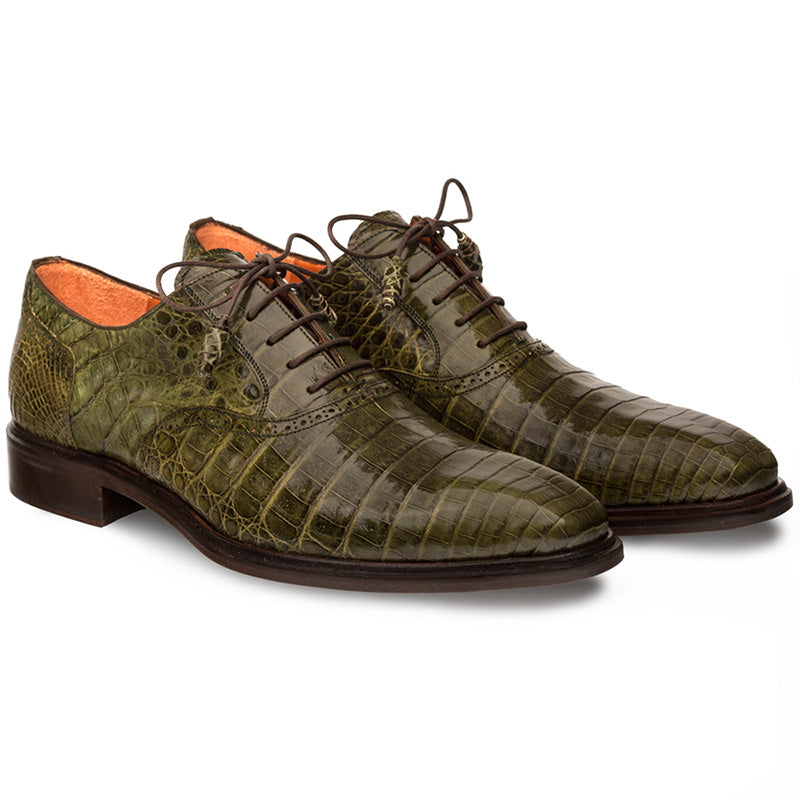 Mezlan Lupo Crocodile Oxfords Olive