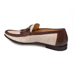 Mezlan Maggi Fabric / Calfskin Moccasin Bone / Brown