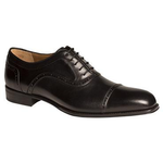 Mezlan March Cap Toe Shoes Burnished Black