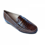 Mezlan Marconi Calfskin & Crocodile Loafers Cognac / Tan