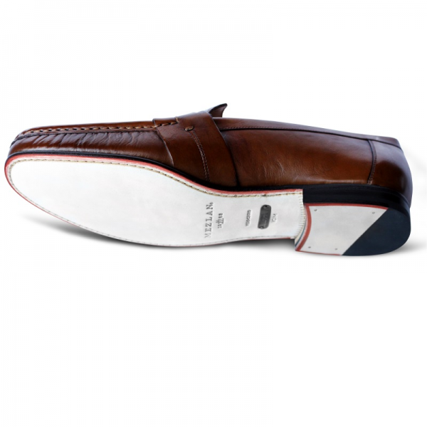 Mezlan Marconi Calfskin & Crocodile Loafers Cognac / Tan