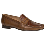 Mezlan Marconi Calfskin & Crocodile Loafers Cognac / Tan