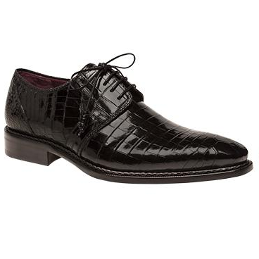 Mezlan Marini Alligator Derby Shoes Black