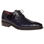 Mezlan Marini Alligator Derby Shoes Blue