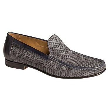 Mezlan Marius Snakeskin Loafers Blue