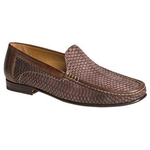 Mezlan Marius Snakeskin Loafers Mocha