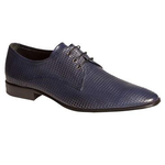 Mezlan Martini Punched Calfskin Derby Shoes Blue