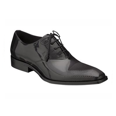 Mezlan Massa Embossed Calfskin Formal Shoes Black