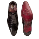 Mezlan Mauricio Alligator Monk Strap Shoes Black