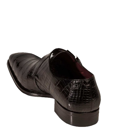 Mezlan Mauricio Alligator Monk Strap Shoes Black