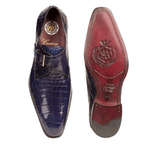 Mezlan Mauricio Alligator Monk Strap Shoes Jeans