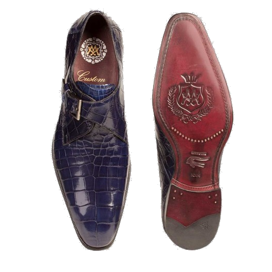 Mezlan Mauricio Alligator Monk Strap Shoes Jeans