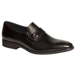 Mezlan Mauro Nappa Strap Loafers Black