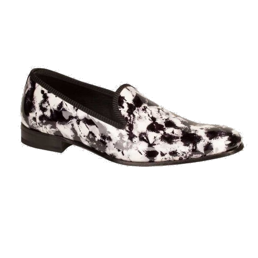 Mezlan Mayr Patent Leather Loafers Black / White