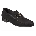 Mezlan Medusa Glass Beaded Bit Loafers Black