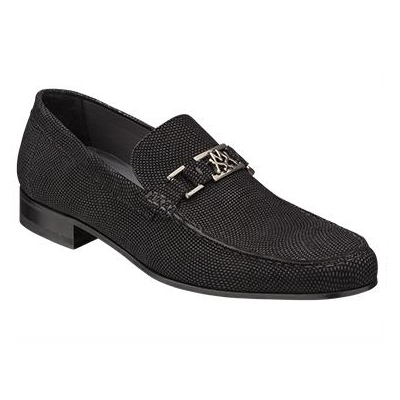 Mezlan Medusa Glass Beaded Bit Loafers Black