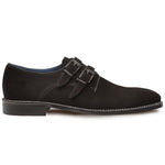 Mezlan Meier Suede Double Monkstrap Dress Shoes Black