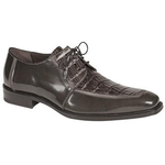 Mezlan Mercouri Crocodile & Calfskin Derby Shoes Gray