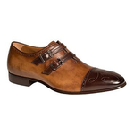 Mezlan Messina Double Monk Strap Shoes Brown / Tan