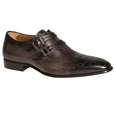 Mezlan Messina Double Monk Strap Shoes Graphite / Gray