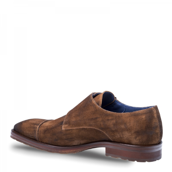 Mezlan Miguel Suede Monk Strap Tan