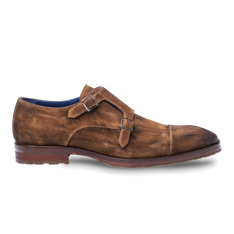 Mezlan Miguel Suede Monk Strap Tan
