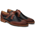 Mezlan Modesto Calfskin Shoes Cognac / Blue