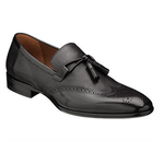Mezlan Molini Wingtip Tassel Loafers Black