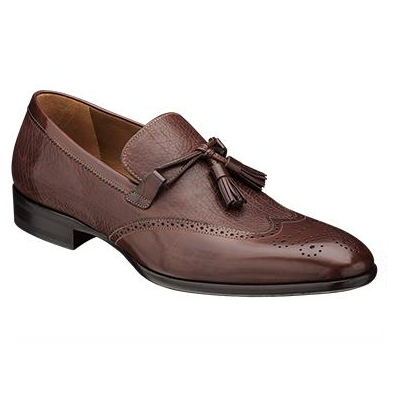 Mezlan Molini Wingtip Tassel Loafers Cognac