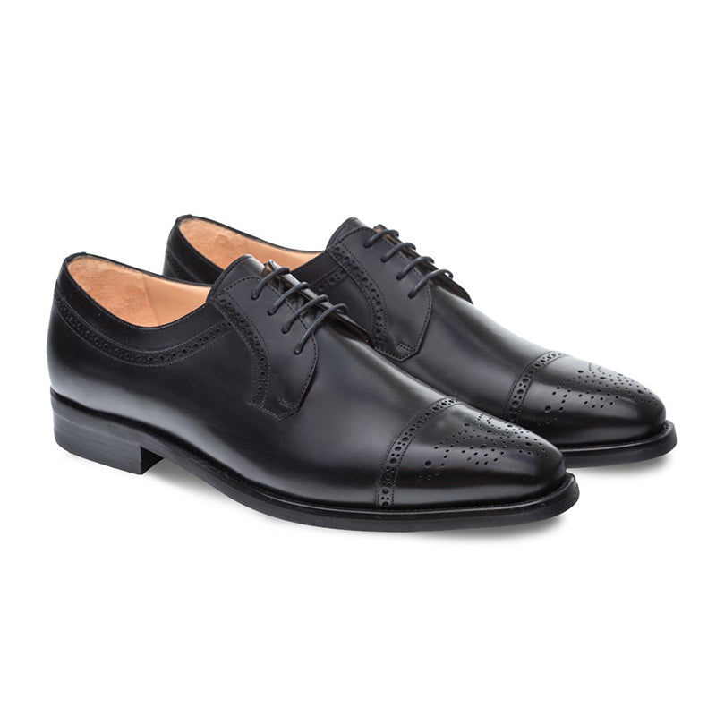 Mezlan Montana Calfskin Bluchers Black