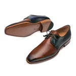 Mezlan Montes Calfskin Shoes Cognac/Blue (9430)