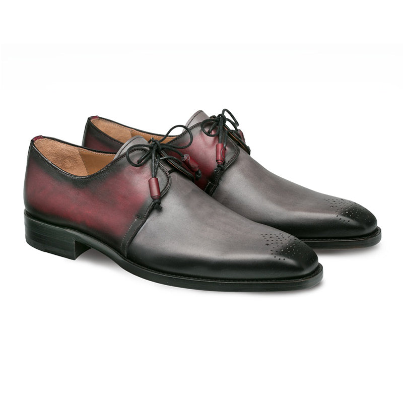 Mezlan Montes Calfskin Shoes Grey/Burgundy