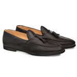 Mezlan Montier Deerskin Tassel Loafers Black