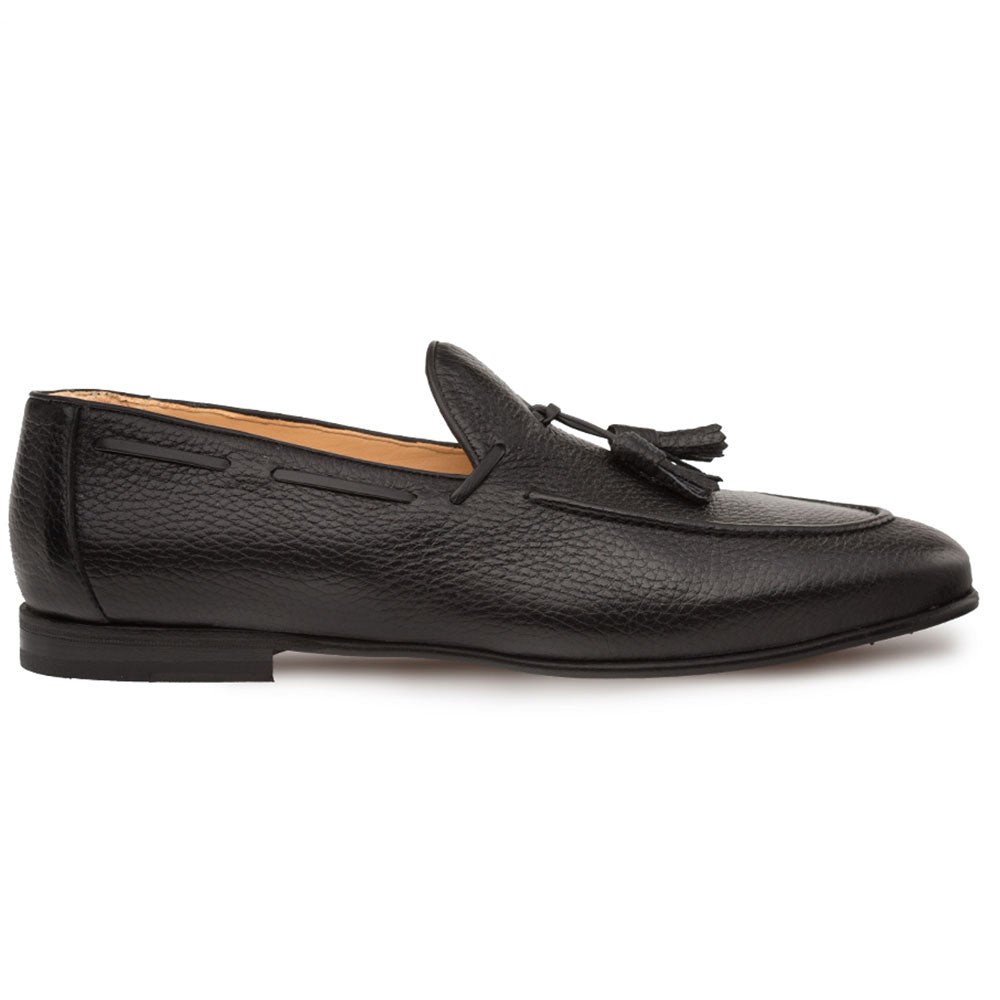 Mezlan Montier Deerskin Tassel Loafers Black
