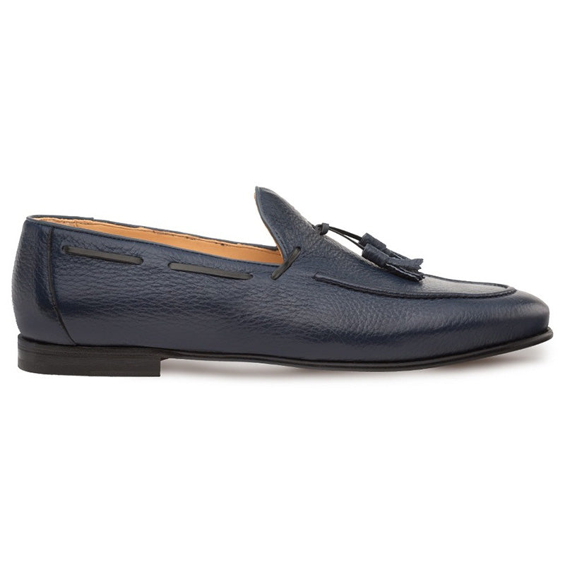 Mezlan Montier Deerskin Tassel Loafer Blue