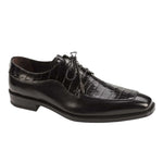 Mezlan Montreal Crocodile Calfskin Shoes Black