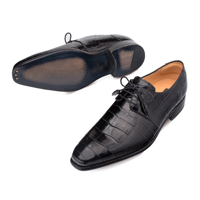 Mezlan Moscow Alligator Blucher Black