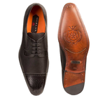 Mezlan Moseley Cap Toe Shoes Dark Brown / Taupe