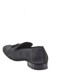 Mezlan Motril Printed Suede Tassel Loafers Black