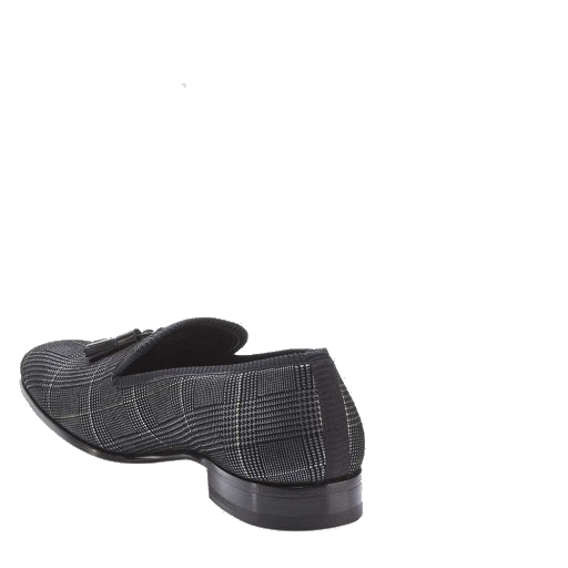 Mezlan Motril Printed Suede Tassel Loafers Black