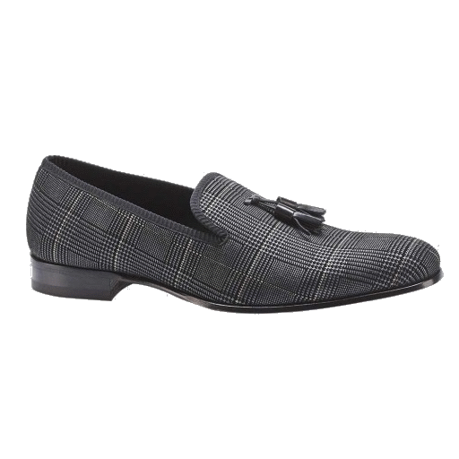 Mezlan Motril Printed Suede Tassel Loafers Black
