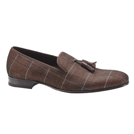 Mezlan Motril Printed Suede Tassel Loafers Brown