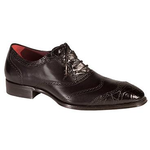 Mezlan Munich Crocodile & Calfskin Wingtip Brogues Black