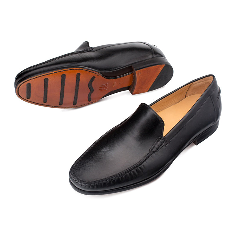 Mezlan Napoles Slip On Mocassin Black