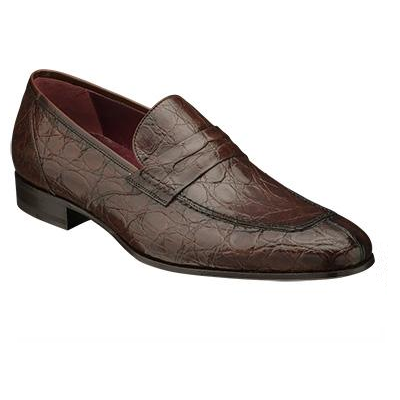 Mezlan Narni Crocodile Penny Loafers Sport