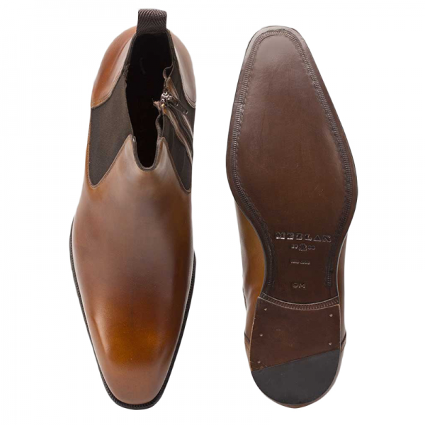 Mezlan Navas Calfskin Demi Boot Honey