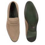 Mezlan Naville Suede Penny Loafers Khaki