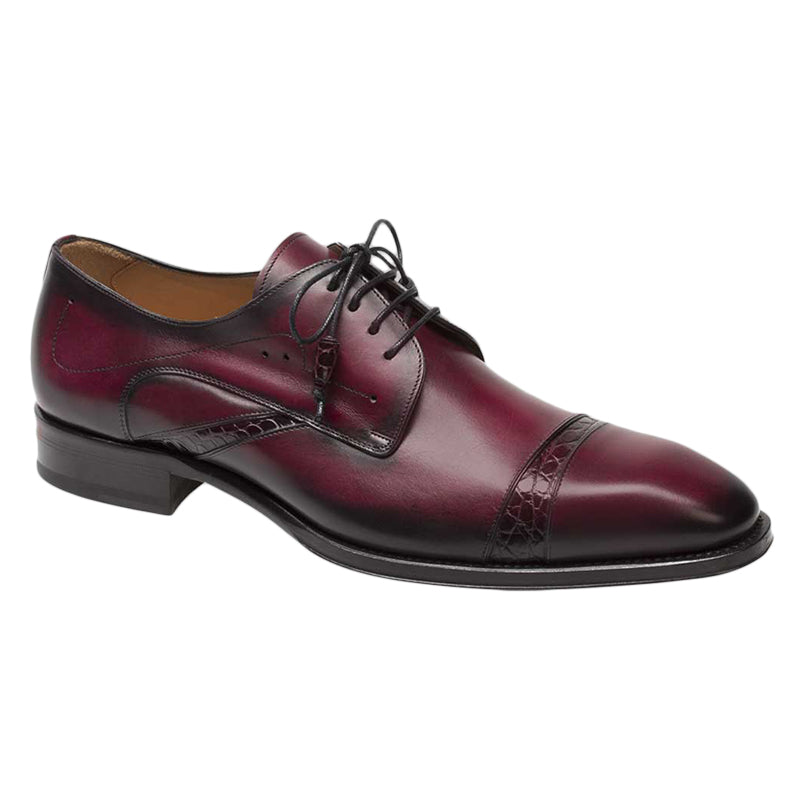 Mezlan Nemesis Calfskin & Alligator Burgundy