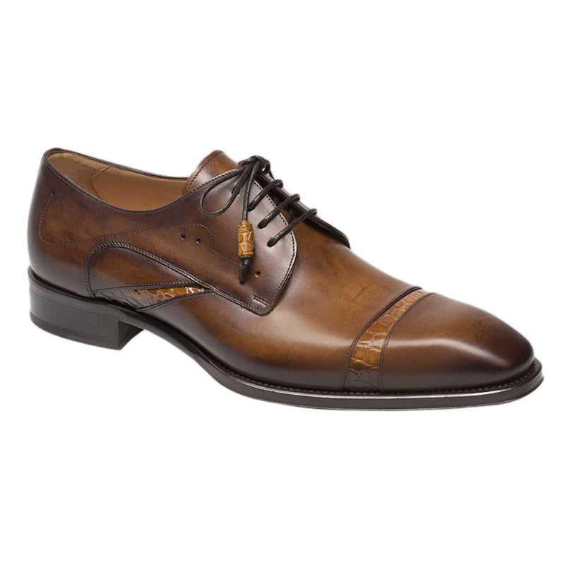 Mezlan Nemesis Calfskin & Alligator Cognac / Camel