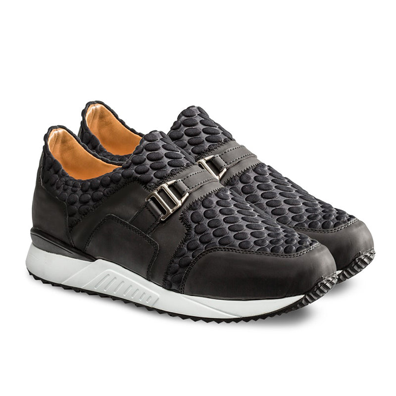 Mezlan Nevis Fabric / Calfskin Sneakers Black
